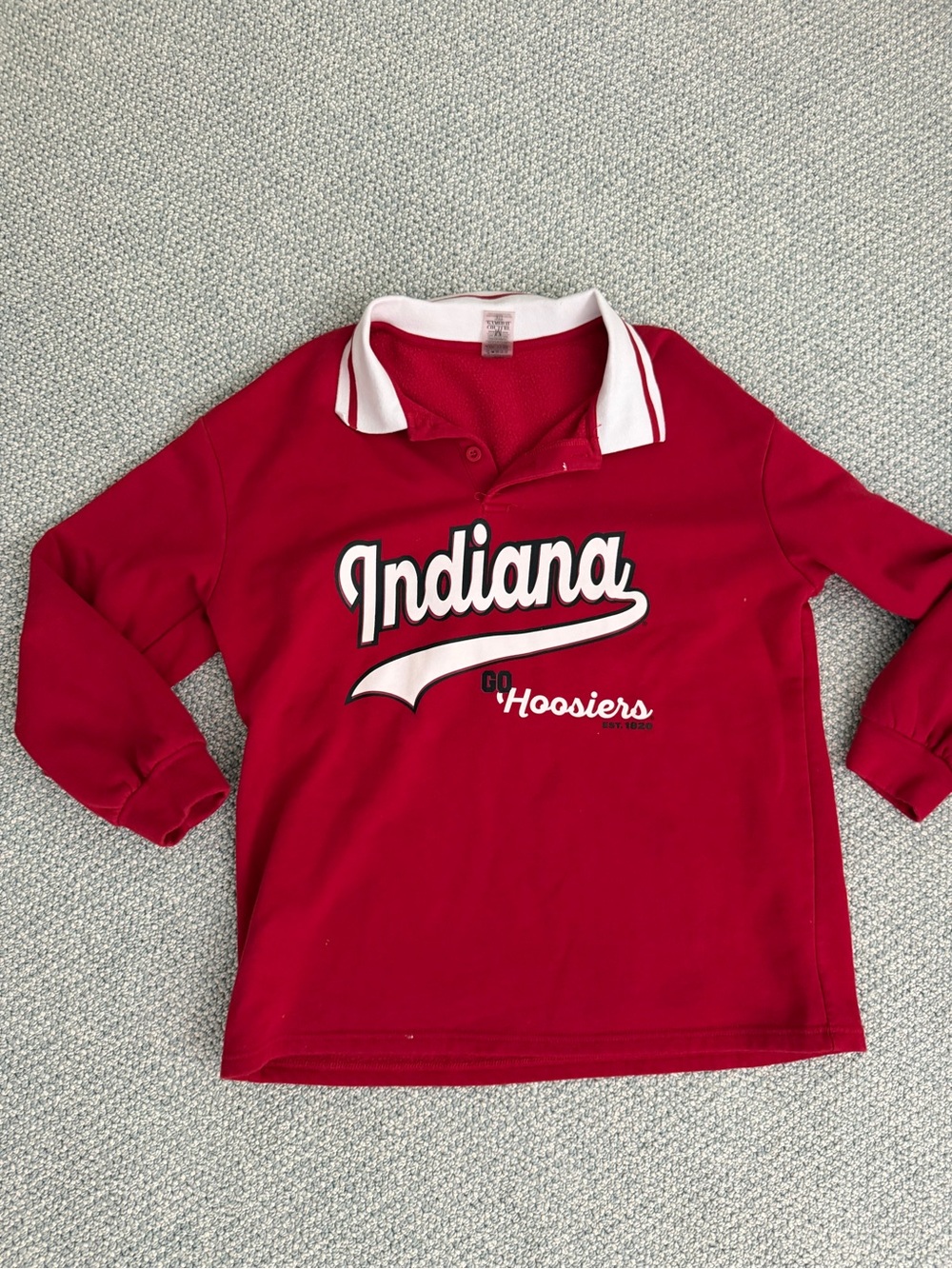 Indiana Go Hoosiers Red Long-Sleeve Polo Top - Kids